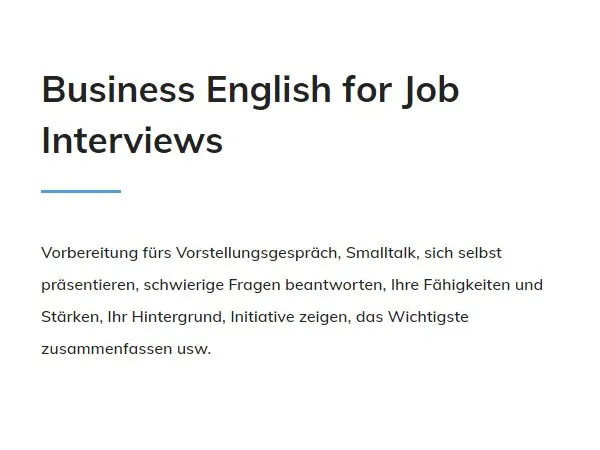 Business English Job Interviews für Stuttgart
