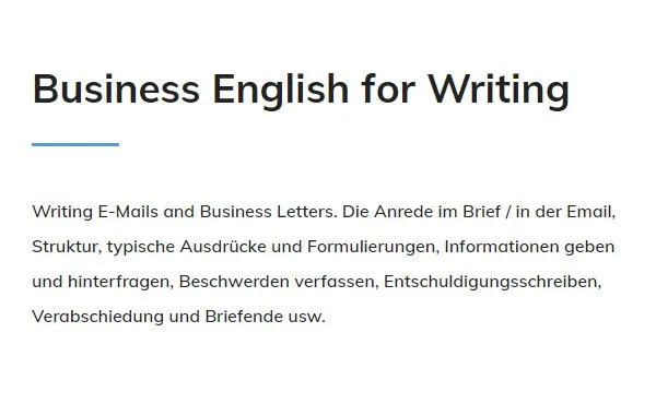 Business English Writing für  Überlingen