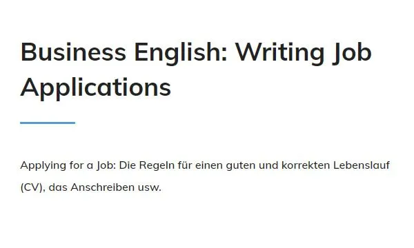 Englisch Lebenslauf Schreiben für Stuttgart