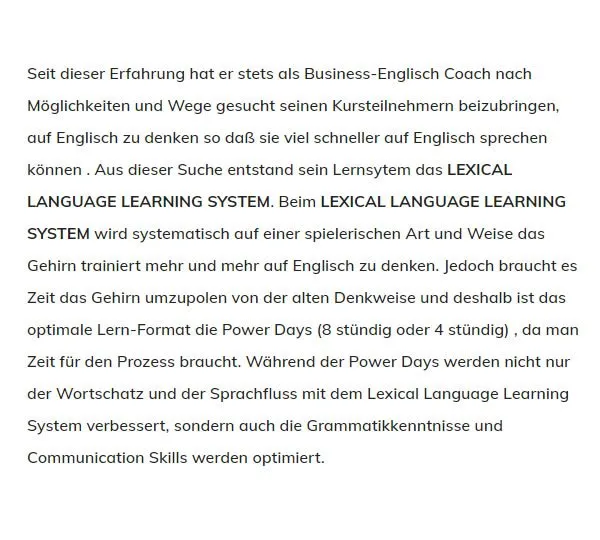 LEXICAL LANGUAGE LEARNING SYSTEM für Stuttgart